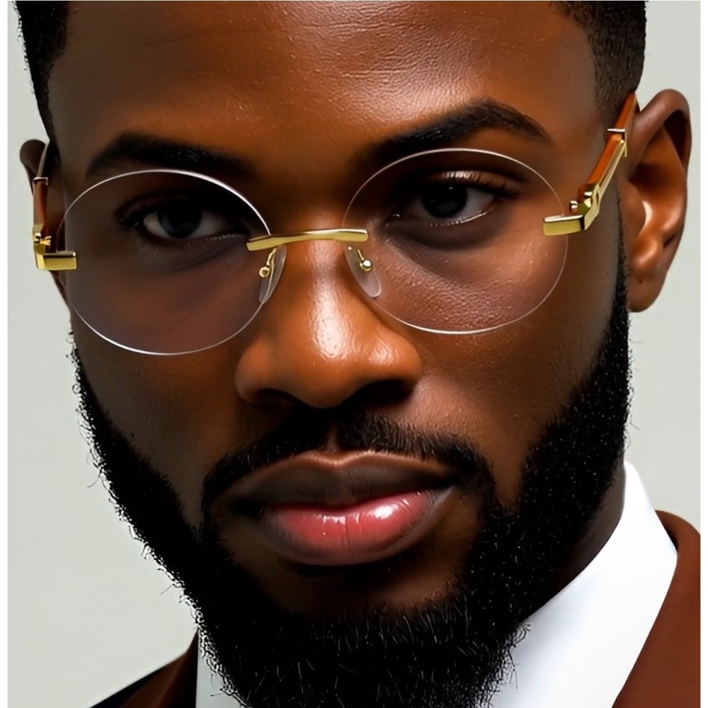 Eye Glasses Clear Lens UV400 Protection Hip Hop Music Party Festival Gold Frame - Picture 5 of 8